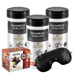 Magnésio Quelato 60 Cápsulas | Kit com 03 UN + Chá