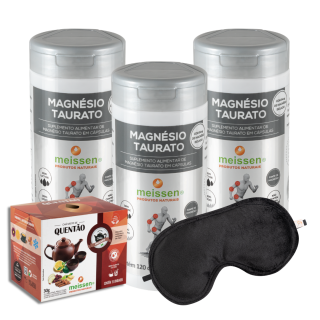 Magnésio Taurato 120 cápsulas | Kit com 03 UN + Chá