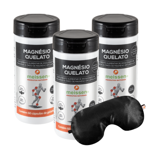 Magnésio Quelato 60 Cápsulas | Kit com 03 UN Magnésio Quelato 60 Cápsulas | Kit com 03 UN